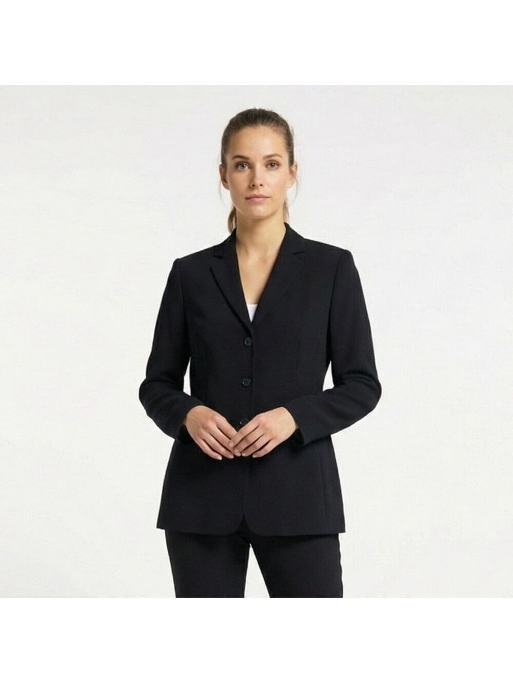 GERRY WEBER Classic Black 3 Button Blazer Slash Pockets Lined US Sz 10
